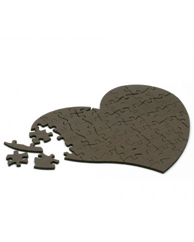 Puzzle ve tvaru srdce MDF 200x245 mm 55 dílků s vlastním potiskem